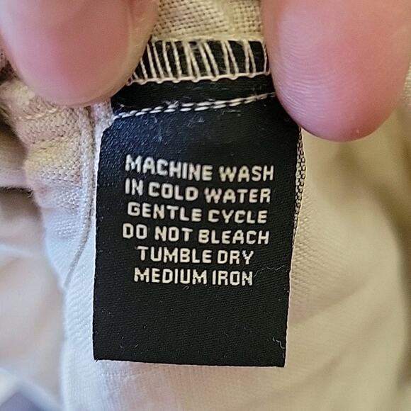 Neiman Marcus Linen Pull On Shorts Beige High Rise Lagenlook Minimalist Travel - Picture 10 of 11